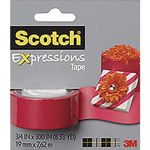 Taśma samoprzylepna SCOTCH Expressions C214, 19mmx7,62m, czerwona