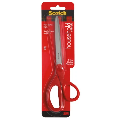 Nożyczki biurowe SCOTCH® (1408), uniwersalne, 20,5cm, czerwone
