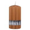 Świeca słupek ryflowana DONAU HOME Wave, 70x130mm, karmelowy