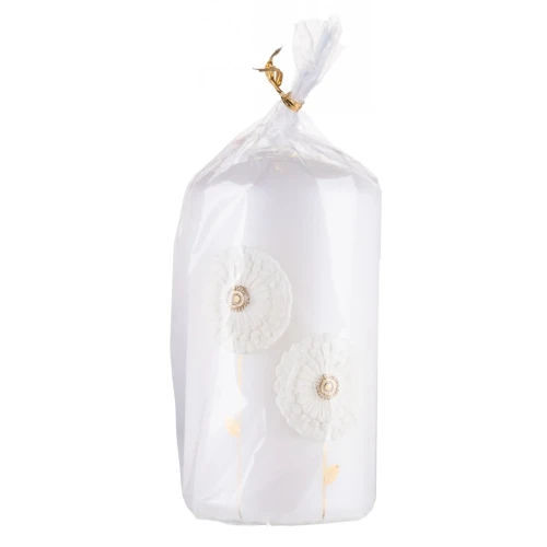 Świeca słupek DONAU HOME Dmuchawce, 70x130mm, biały