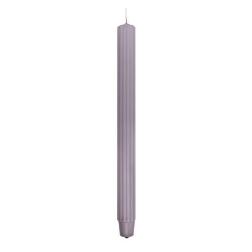 Świeca stołowa długa ryflowana DONAU HOME, 25x300 mm, 4 szt., szaro-popielata