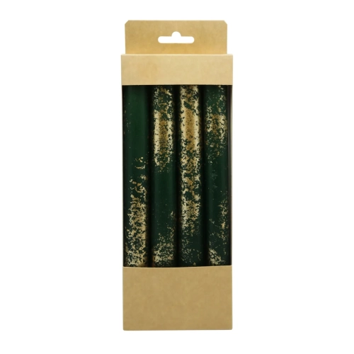 Świeca stołowa DONAU HOME Aura, 22x240mm, 4 szt., zielona