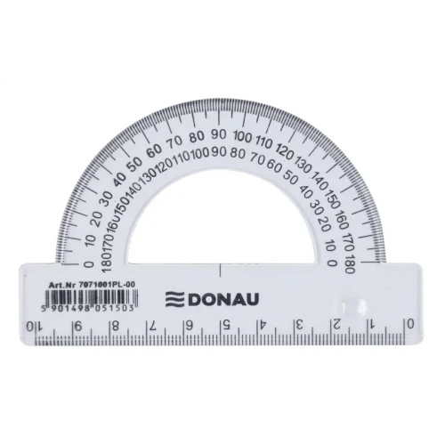 Kątomierz DONAU, 10cm, 180°, transparentny