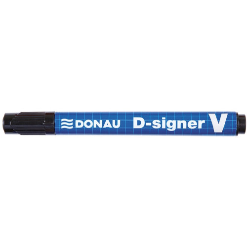 Marker permanentny DONAU D-Signer V, ścięty, 1-4mm (linia), czarny