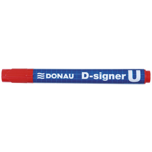 Marker permanentny DONAU D-Signer U, okrągły, 2-4mm (linia), czerwony