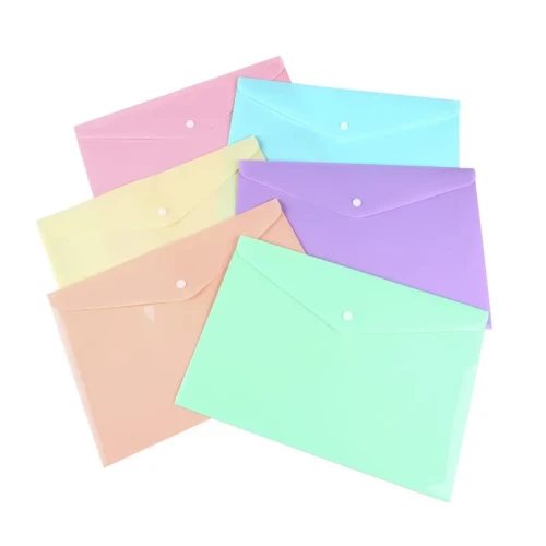 Teczka kopertowa, PP, A4, 235 x 328 x 0,18 mm, na zatrzask, display, mix pastel