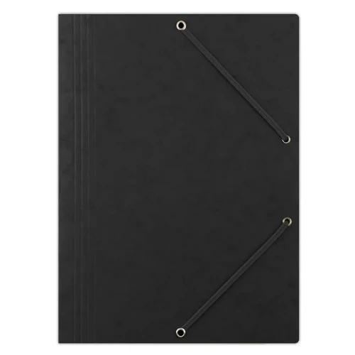 Teczka z gumką DONAU, preszpan, A4, 390gsm, 3-skrz., czarna