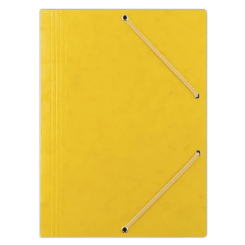 Teczka z gumką DONAU, preszpan, A4, 390gsm, 3-skrz., żółta