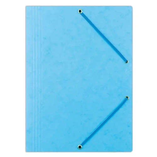 Teczka z gumką DONAU, preszpan, A4, 390gsm, 3-skrz., jasnoniebieska