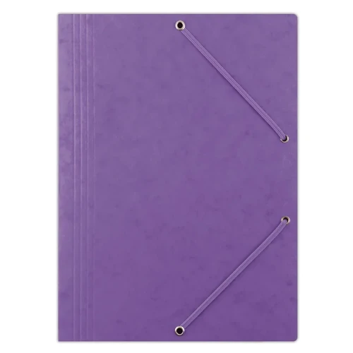 Teczka z gumką DONAU, preszpan, A4, 390gsm, 3-skrz., fioletowa