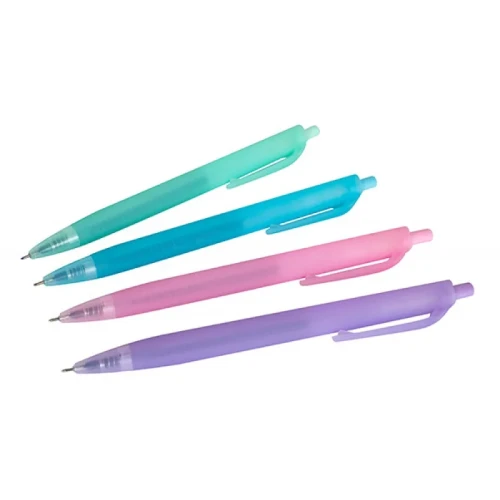 Długopis automatyczny żelowy APLI Nordik, trójkątny, wkład niebieski, mix kolorów pastel