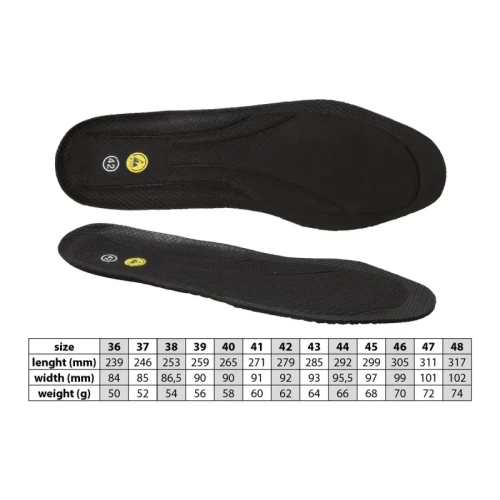 Anatomiczna wkładka do obuwia VM FOOTWEAR, ESD, rozm. 45, czarna