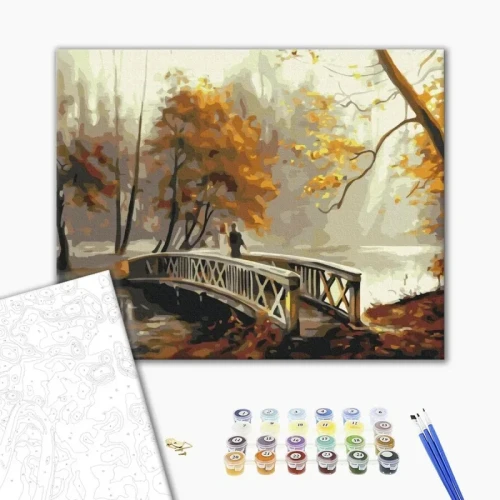 Malowanie po numerach BRUSHME, 40x50 cm, jesienna mgła, 1 szt., w pudełku