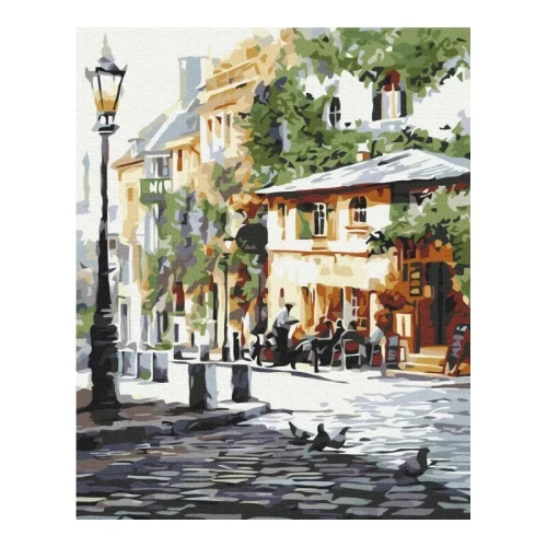 Malowanie po numerach BRUSHME, 40x50 cm, letnia kawiarnia, 1 szt.