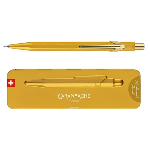 Ołówek automatyczny CARAN D'ACHE 844 Goldbar, w pudełku, żółte złoto