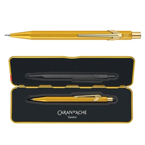 Ołówek automatyczny CARAN D'ACHE 844 Goldbar, w pudełku, żółte złoto