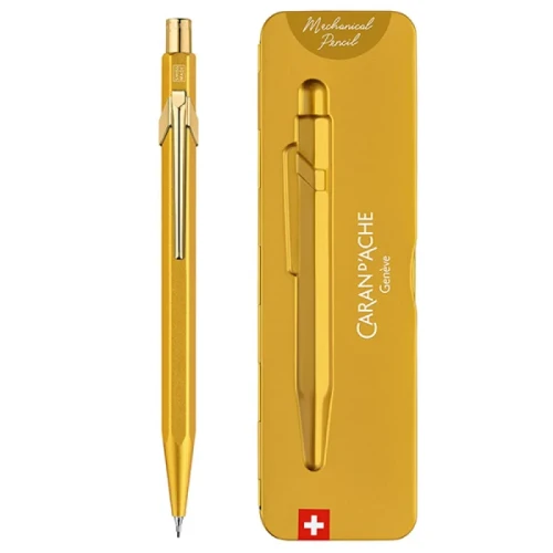 Ołówek automatyczny CARAN D'ACHE 844 Goldbar, w pudełku, żółte złoto