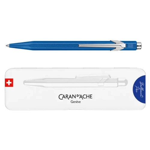 Długopis CARAN D'ACHE 849 Colormat-X, M, w pudełku, niebieski