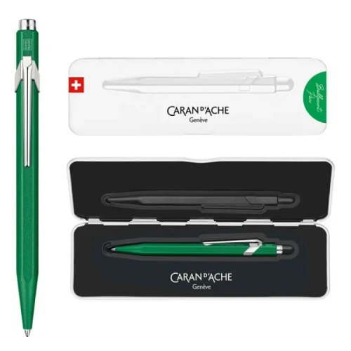 Długopis CARAN D'ACHE 849 Colormat-X, M, w pudełku, zielony
