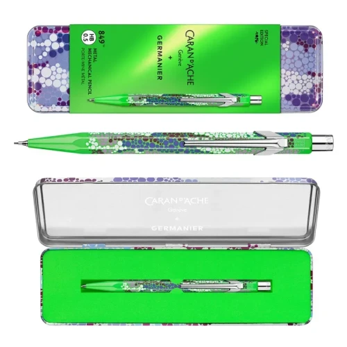 Ołówek mechaniczny CARAN D'ACHE 844 Germanier, 0,5mm, w pudełku, zielony neonowy
