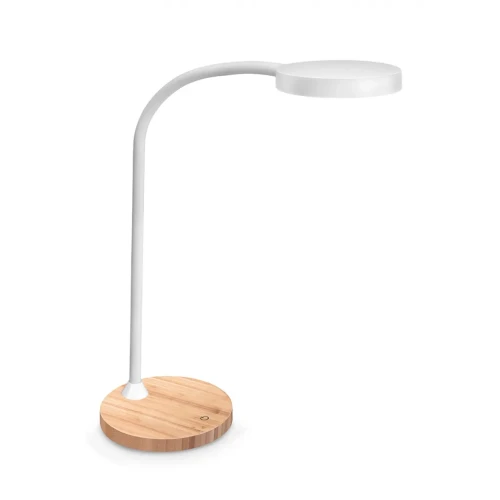 Lampka na biurko CEP CLED-0290, Flex, biały z el. drewna