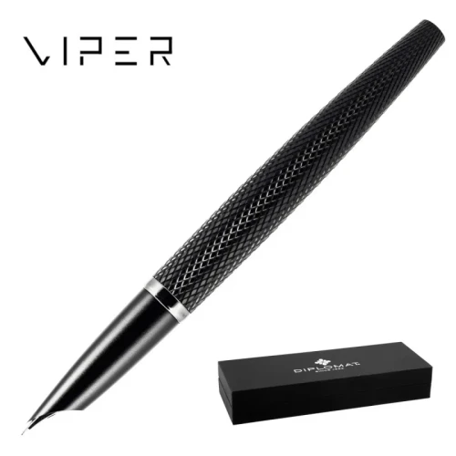 Pióro wieczne DIPLOMAT Viper, guilloche, F, czarne