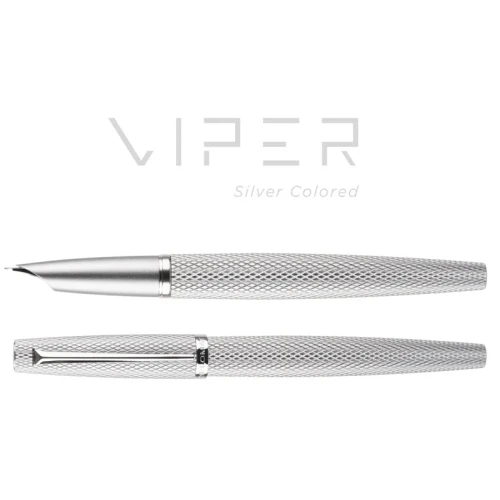 Pióro wieczne DIPLOMAT Viper, guilloche, F/M, srebrne