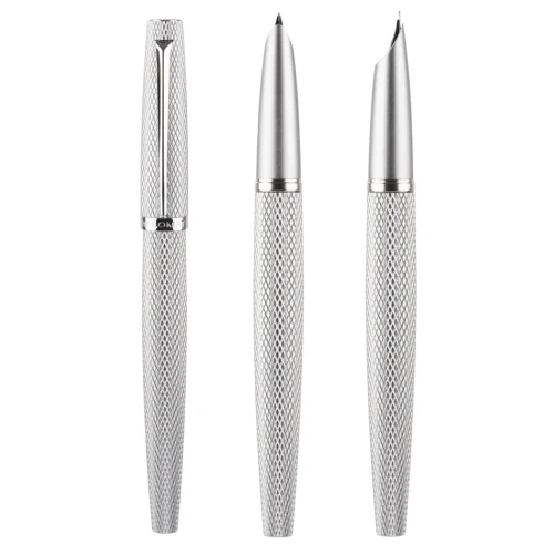 Pióro wieczne DIPLOMAT Viper, guilloche, F/M, srebrne