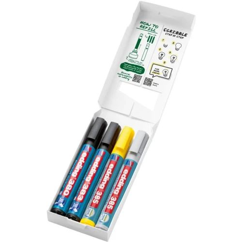 Zestaw markerów do efektów na flipchartach e-385, e-380 i e-383 EDDING, 4 szt., mix kolorów