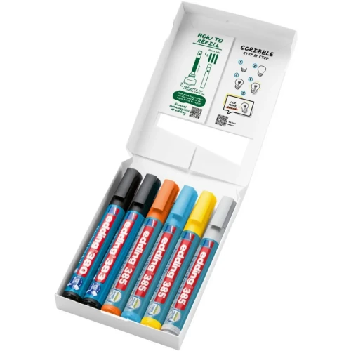 Zestaw markerów do efektów na flipchartach e-385, e-380 i e-383 EDDING, 6 szt., mix kolorów