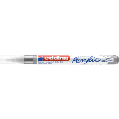 Marker akrylowy e-5300 EDDING, 1-2 mm, matowe srebro