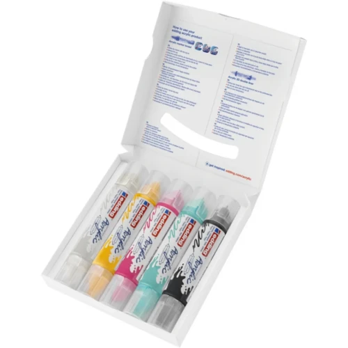 Marker akrylowy 3D e-5400 EDDING, podwójny, 2-3 mm, 5-10 mm, 5 szt., mix kolorów