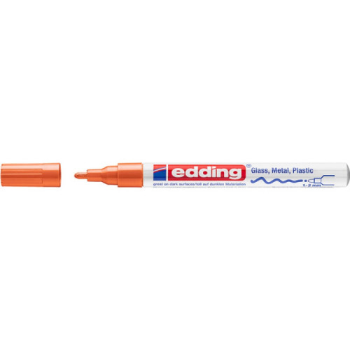 Marker olejowy połyskujący e-751 EDDING, 1-2 mm, pomarańczowy