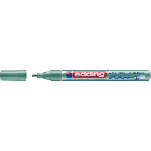 Marker olejowy połyskujący e-751 EDDING, 1-2 mm, zielony metaliczny