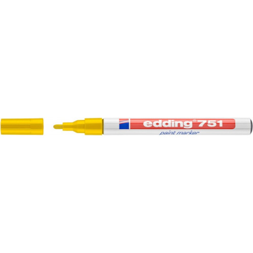 Marker olejowy e-751 EDDING, 1-2 mm, żółty