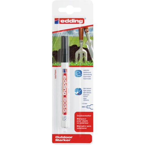 Marker odporny na warunki atmosferyczne e-8055 EDDING, 1-2 mm, blister, czarny