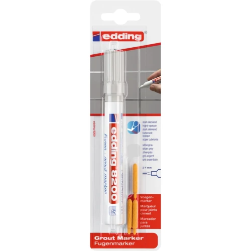 Marker do odświeżania fug e-8200 EDDING, 2-4mm, blister, srebrnoszary