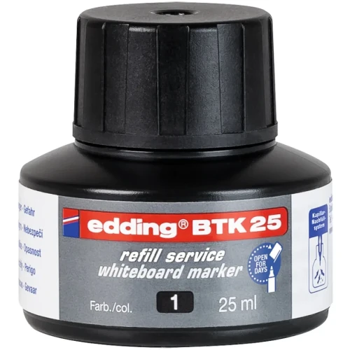 Tusz do uzupełniania markerów do tablic suchościeralnych E-BTK 25 EDDING, czarny
