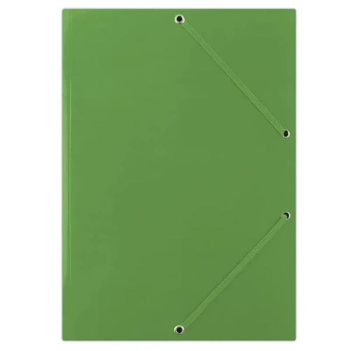 Teczka z gumką DONAU, karton, A4, 400gsm, 3-skrz., zielona