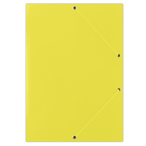 Teczka z gumką DONAU, karton, A4, 400gsm, 3-skrz., żółta