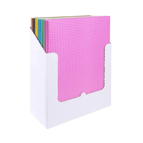 Teczka z gumką DONAU, karton, A4, 400gsm, 3-skrz., mix kolorów w kratę