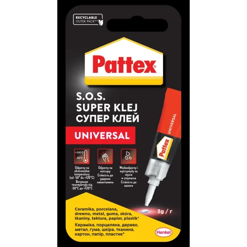 Klej uniwersalny SUPER PATTEX S.O.S., Ocean, 3g, transparentny