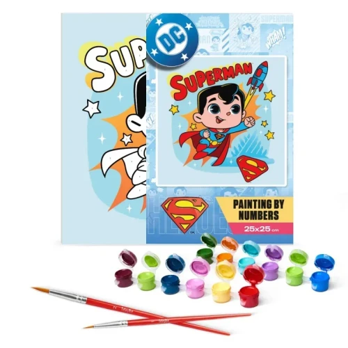 Malowanie po numerach IDEYKA, 25x25 cm, Superman: Lot do gwiazd, 1 szt.