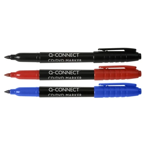 Marker do płyt CD/DVD Q-CONNECT, 1mm (linia), czarny