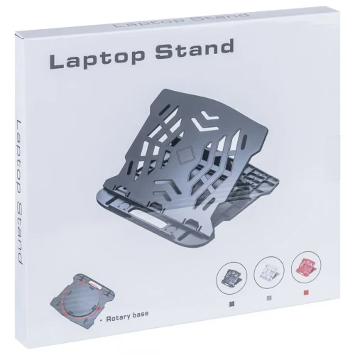 Podstawa pod laptopa z obrotowym podłożem Q-CONNECT, 25,5x28x2,2 cm, czarna