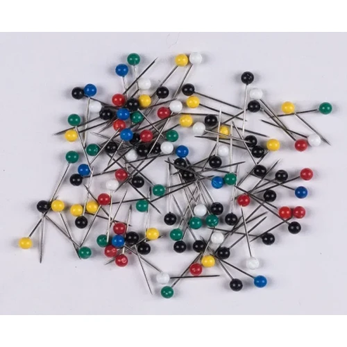 Szpilki Q-CONNECT, 4x20mm, w plastikowym pudełku, 100 szt., mix kolorów