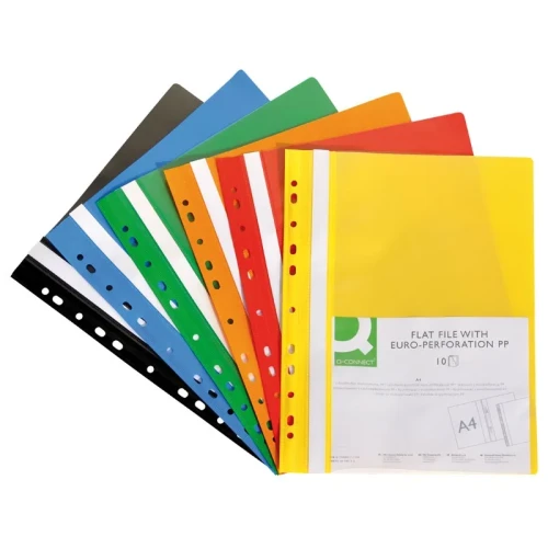 Skoroszyt Q-CONNECT, PP, A4, standard, 120/170mikr., wpinany, żółty