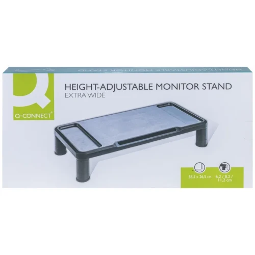 Podstawka pod monitor Q-CONNECT, 55,5x26,5cm, z regulacją wysokości, czarna