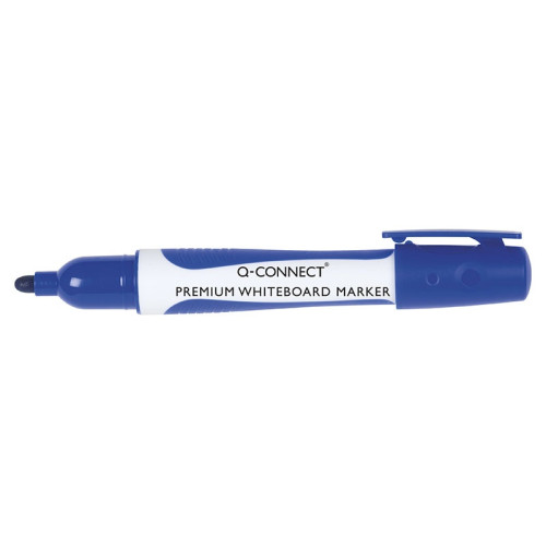 Marker do tablic Q-CONNECT Premium, gum. rękojeść, okrągły, 2-3mm (linia), niebieski
