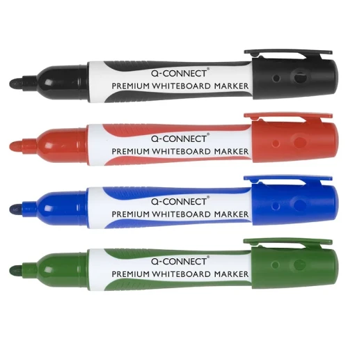 Marker do tablic Q-CONNECT Premium, gum. rękojeść, okrągły, 2-3mm (linia), niebieski